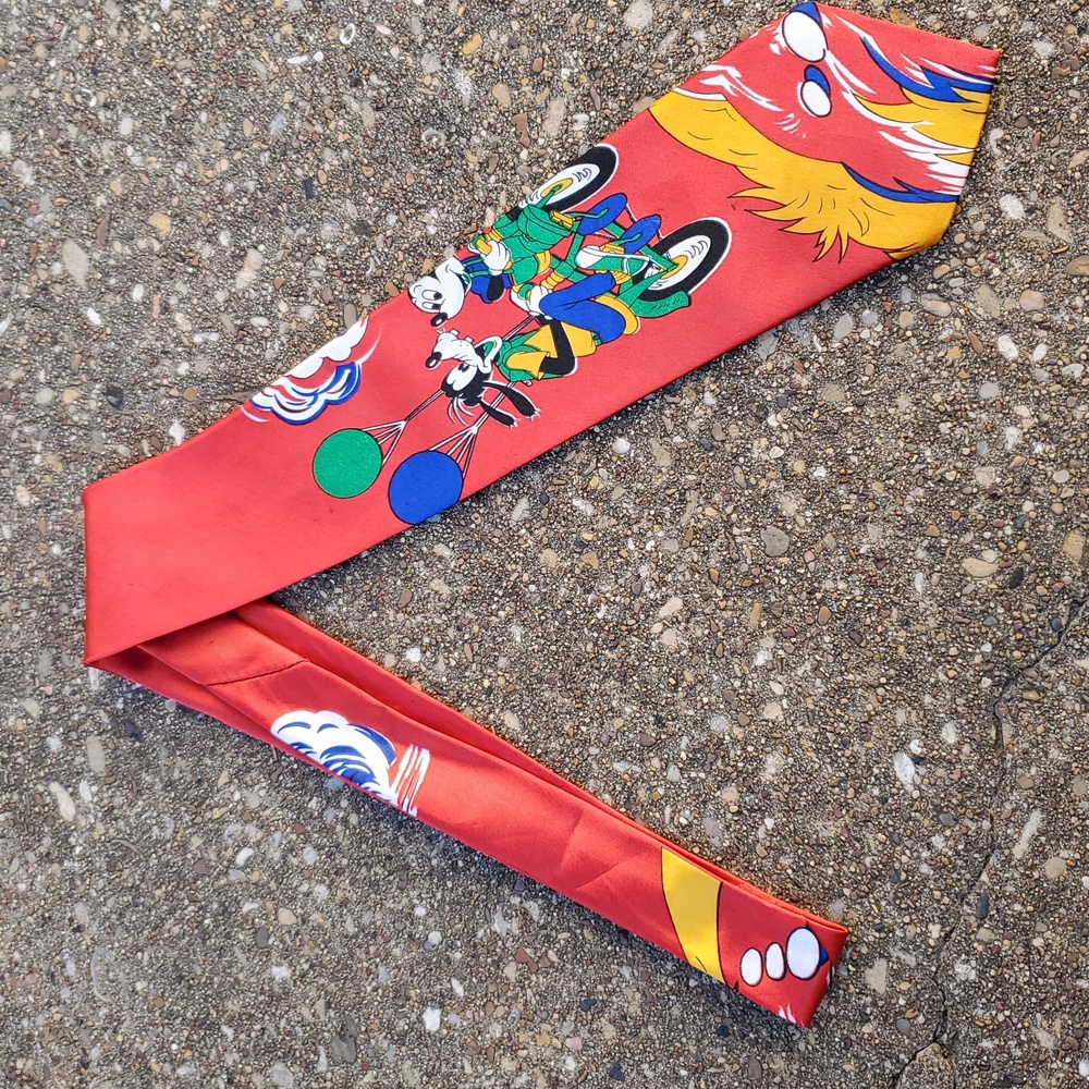 Belonica Mickey Mouse Goofy Red Neck Tie Bicycle Character Cycling Disney